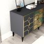 HANAH HOME Komoda Irmak Anthracite Gold - slika 5