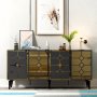 HANAH HOME Komoda Irmak Anthracite Gold - slika 1