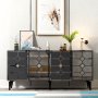 HANAH HOME Komoda Irmak Anthracite Silver - slika 1