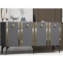 HANAH HOME Komoda Doruk Anthracite Gold - slika 2