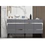 HANAH HOME Komoda Ipek Anthracite Silver - slika 1