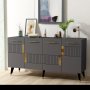 HANAH HOME Komoda Moda Anthracite Gold - slika 2