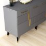HANAH HOME Komoda Moda Anthracite Gold - slika 4