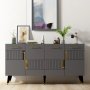 HANAH HOME Komoda Moda Anthracite Gold - slika 1