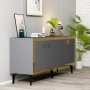 HANAH HOME Komoda Ponny Anthracite Gold - slika 3