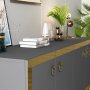HANAH HOME Komoda Ponny Anthracite Gold - slika 4