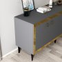 HANAH HOME Komoda Ponny Anthracite Gold - slika 5