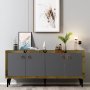 HANAH HOME Komoda Ponny Anthracite Gold - slika 1
