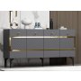 HANAH HOME Komoda Ipek Anthracite Gold - slika 2