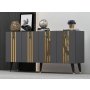 HANAH HOME Komoda Isil Anthracite Gold - slika 2
