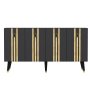 HANAH HOME Komoda Isil Anthracite Gold - slika 5