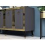 HANAH HOME Komoda Bare Anthracite Gold - slika 3