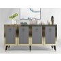 HANAH HOME Komoda Bare Anthracite Gold - slika 4