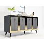 HANAH HOME Komoda Bare Anthracite Gold - slika 5