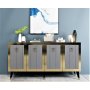HANAH HOME Komoda Bare Anthracite Gold - slika 1