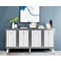 HANAH HOME Komoda Bare White Silver - slika 1
