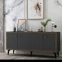 HANAH HOME Komoda Selen Anthracite Walnut - slika 2