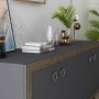HANAH HOME Komoda Selen Anthracite Walnut - slika 3
