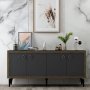 HANAH HOME Komoda Selen Anthracite Walnut - slika 1