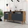 HANAH HOME Komoda Milan 160 Walnut Anthracite - slika 2