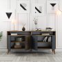 HANAH HOME Komoda Milan 160 Walnut Anthracite - slika 4