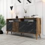 HANAH HOME Komoda Milan 160 Walnut Black Marble - slika 2