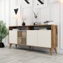 HANAH HOME Komoda Milan 160 Walnut Cream - slika 2