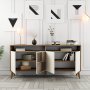HANAH HOME Komoda Milan 160 Walnut Cream - slika 4