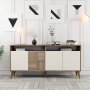 HANAH HOME Komoda Milan 160 Walnut Cream - slika 1