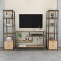 HANAH HOME TV polica Robbins Black Oak - slika 1