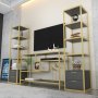 HANAH HOME TV polica Robbins Gold Anthracite - slika 3