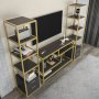 HANAH HOME TV polica Robbins Gold Anthracite - slika 4
