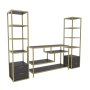 HANAH HOME TV polica Robbins Gold Anthracite - slika 5