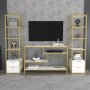 HANAH HOME TV polica Robbins - Gold White - slika 1