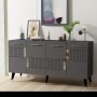 HANAH HOME Komoda Moda Anthracite Silver - slika 2