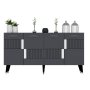 HANAH HOME Komoda Moda Anthracite Silver - slika 5