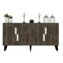 HANAH HOME Komoda Moda Walnut Silver - slika 1