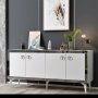 HANAH HOME Komoda Ponny White Silver - slika 2