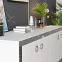 HANAH HOME Komoda Ponny White Silver - slika 4