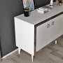 HANAH HOME Komoda Ponny White Silver - slika 5