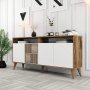 HANAH HOME Komoda Milan 160 Walnut White - slika 2