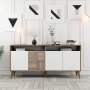 HANAH HOME Komoda Milan 160 Walnut White - slika 1