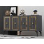 HANAH HOME Komoda Nora Anthracite Gold - slika 2