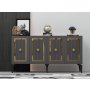 HANAH HOME Komoda Nora Anthracite Gold - slika 1