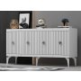 HANAH HOME Komoda Midas White Silver - slika 2