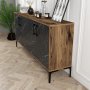HANAH HOME Komoda Kiev 160 Walnut Black Marble - slika 3