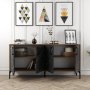 HANAH HOME Komoda Kiev 160 Walnut Black Marble - slika 4