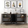 HANAH HOME Komoda Kiev Walnut Black Marble - slika 2