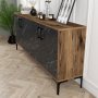 HANAH HOME Komoda Kiev Walnut Black Marble - slika 4