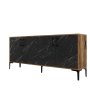 HANAH HOME Komoda Kiev Walnut Black Marble - slika 5